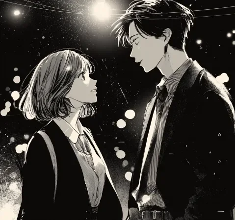 编辑手账翻阅漫画稿件与笔记的桌面场景